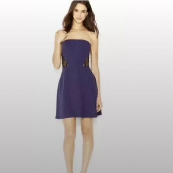 Rachel Rachel Roy guest list mesh strapless bandeau dress African violet - Picture 1 of 12